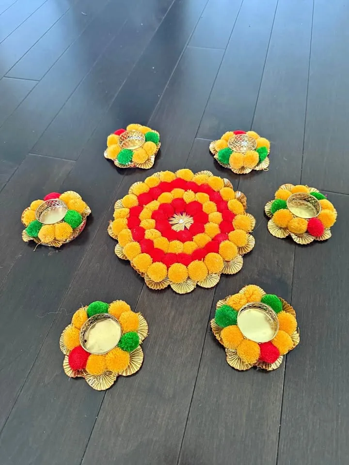 Marigold Flowers 7 pc Rangoli Set thumbnail