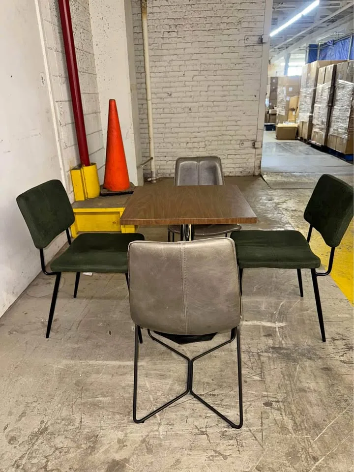 Dining table with 4 assorted chairs thumbnail