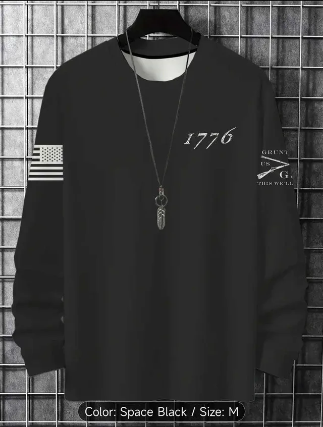 Men'S Casual Tops, Men'S Print Long-Sleeve Shirts