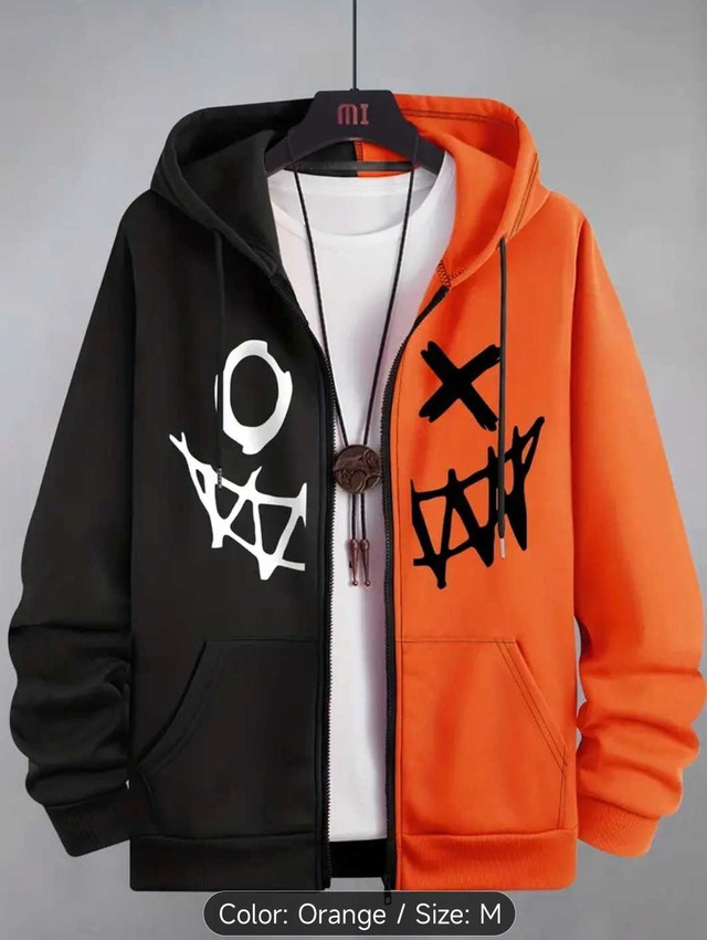 Men's Hooded Jacket Cartoon Patter