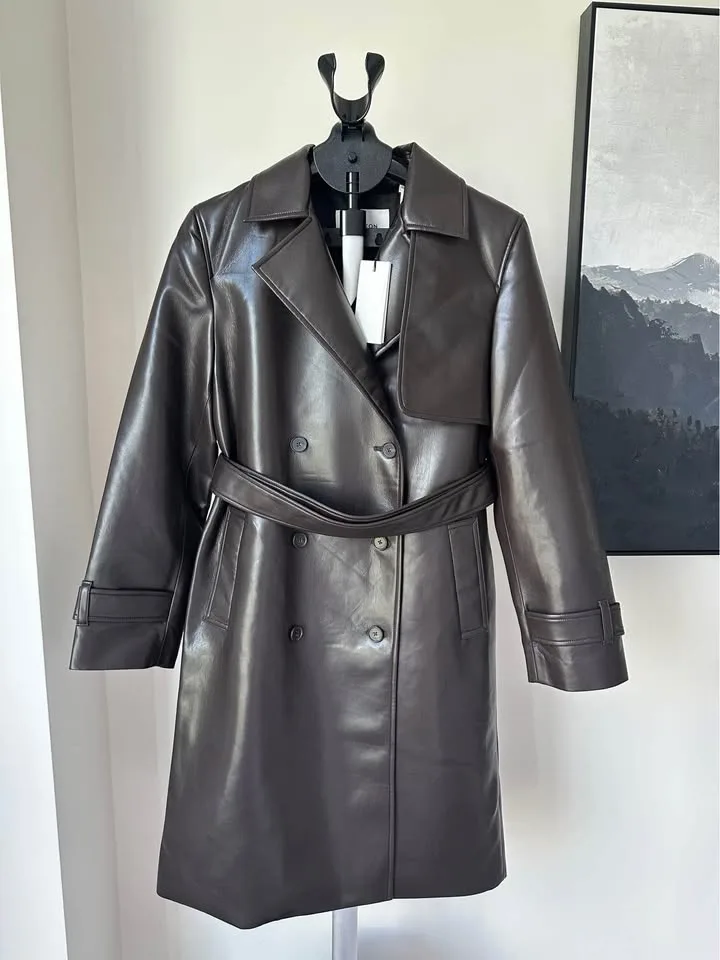 Aritzia New Tabloid Leather Trench Coat Size XS, M NWT image indicator(5)