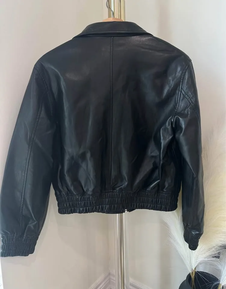 Aritzia Josephine Bomber Leather Jacket Size 2XS NWT image indicator(4)