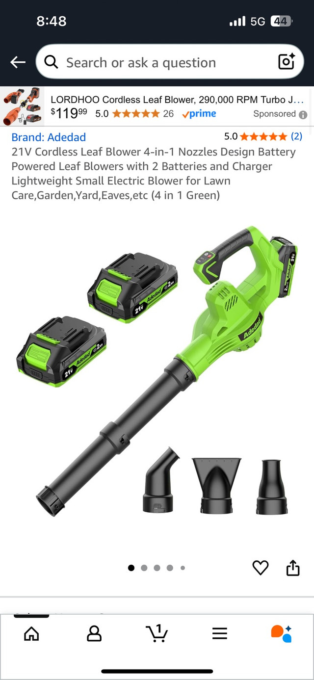 Cordless leaf blower