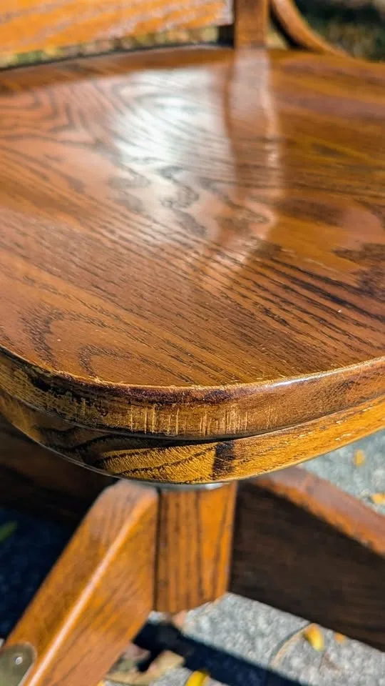 Vintage Tiger Oak Swivel Office Chair image indicator(5)