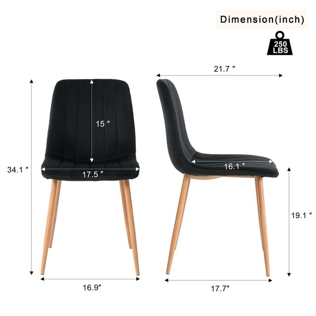 Black Velvet Dining Chairs BNIB $95 ea - photo 2