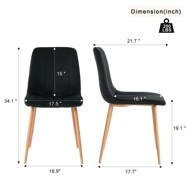 Black Velvet Dining Chairs BNIB $95 ea image indicator(2)