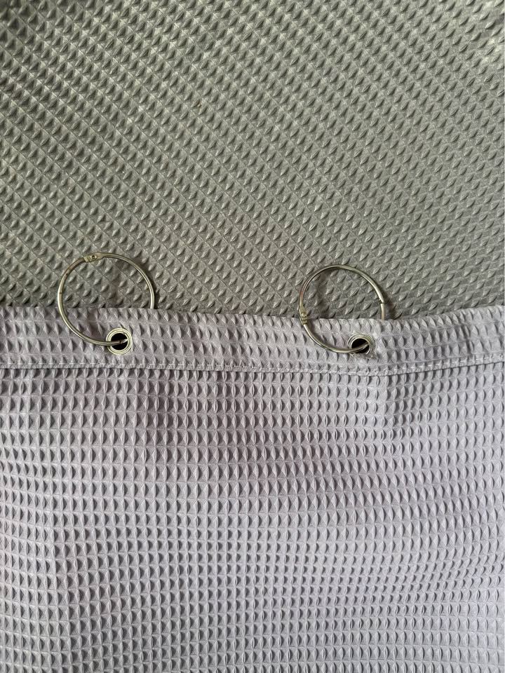 Fabric shower curtain with hooks - photo 3