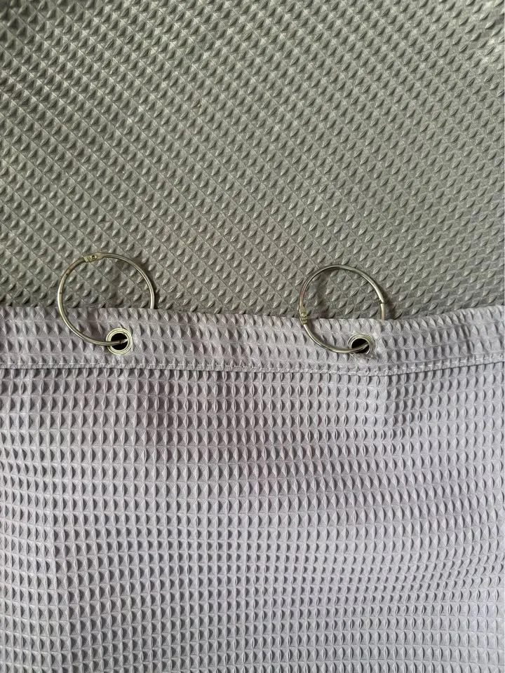 Fabric shower curtain with hooks image indicator(3)