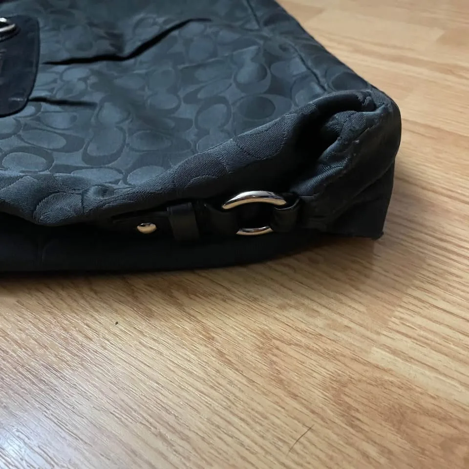 Coach Ashley Black Canvas Shoulder Bag image indicator(3)