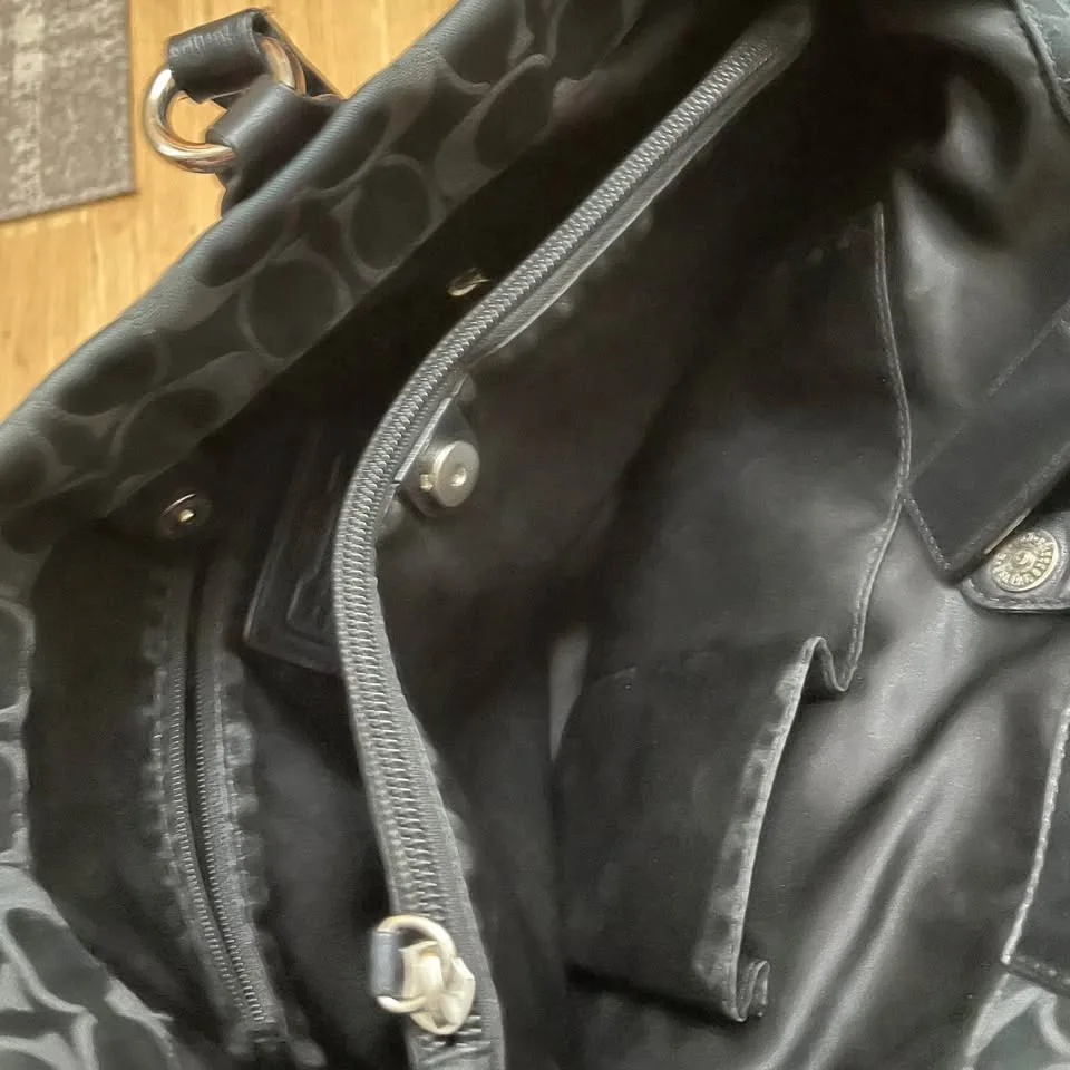 Coach Ashley Black Canvas Shoulder Bag image indicator(7)