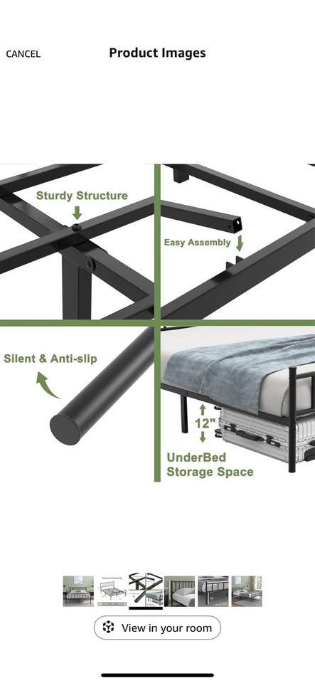 Queen Bed frame (metal black) - photo 3