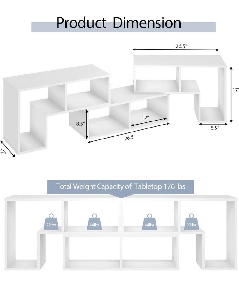 White 3 piece TV stand with combinations. - photo 4