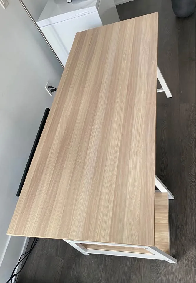 Computer desk with 2 layer open shelf storage image indicator(3)