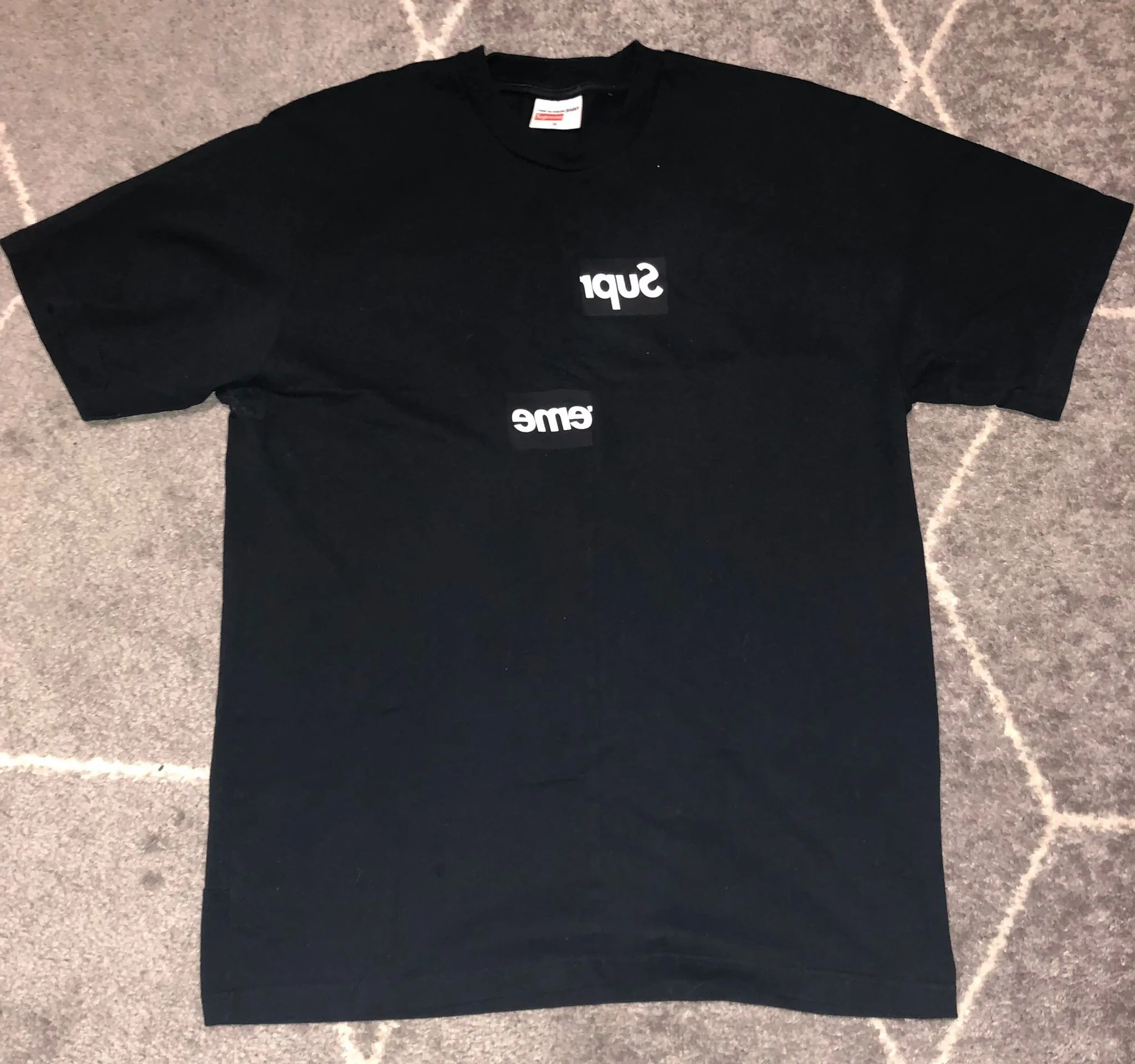 SUPREME x CDG BLACK SPLIT BOX LOGO TEE thumbnail