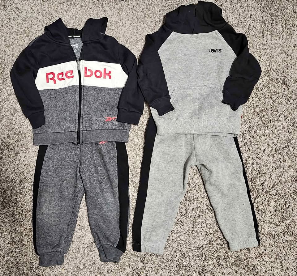 Reebok and Levi 2t Sweatshirt and Fleece jogger - 2 sets