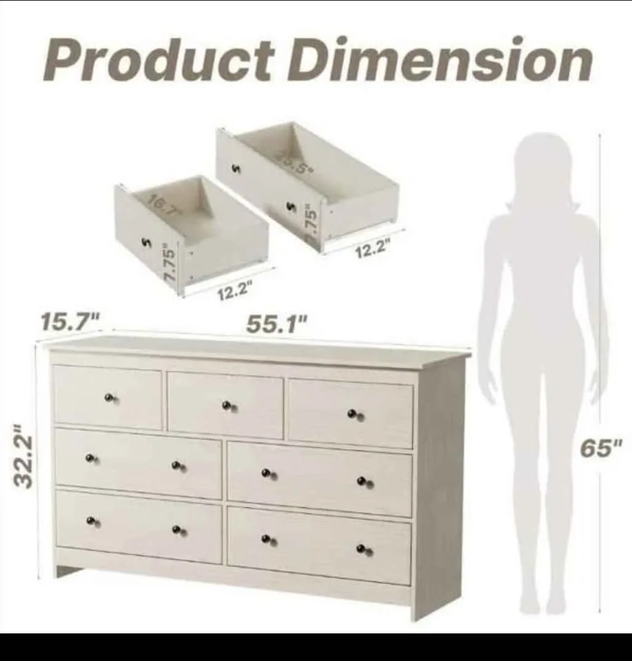 Brand new in pkg dresser 7 drawers..exact one in ad image indicator(4)