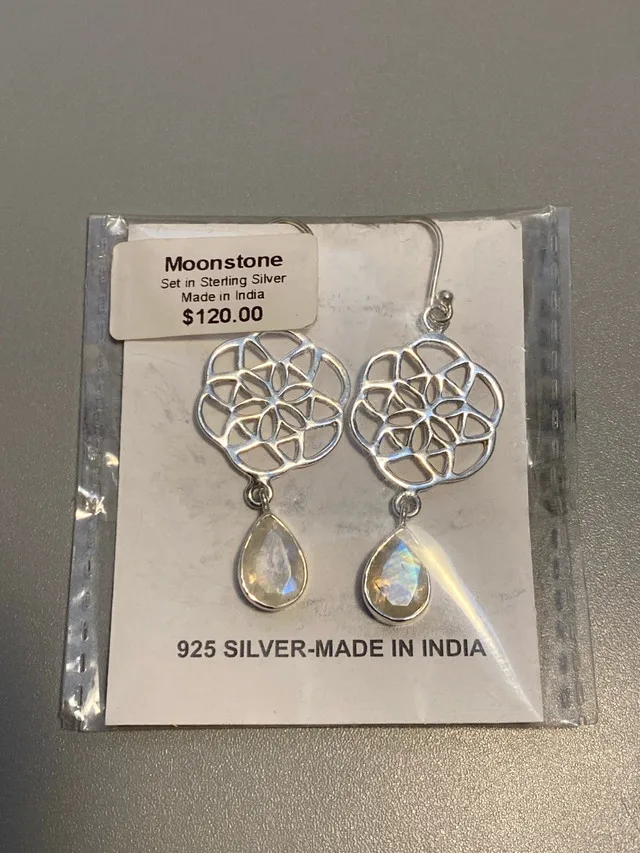 Silver Moonstone Earrings thumbnail
