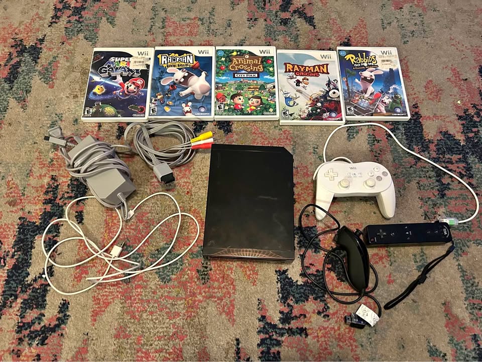 Nintendo Wii console + 5 games