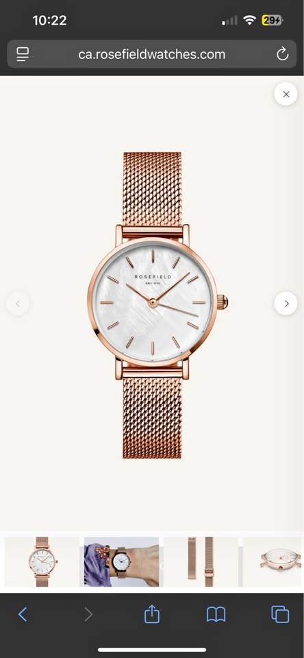 Rosefield Small Edit Rose Gold Watch