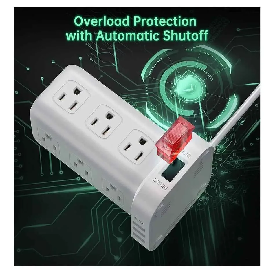 Power Strip Tower Surge Protector 12 Outlets 4 USB image indicator(7)