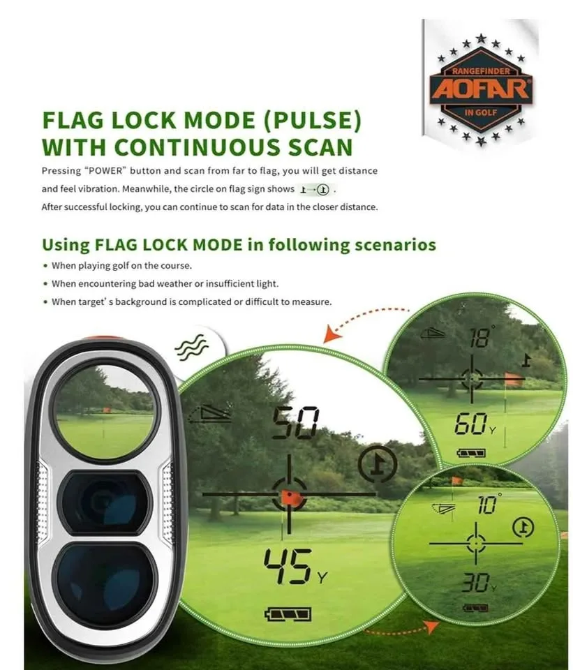 AOFAR GX-6F PRO Golf Rangefinder Grey image indicator(6)