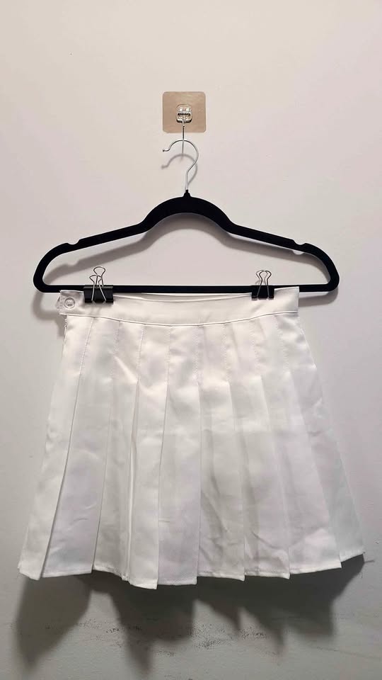 White Pleated Skirt