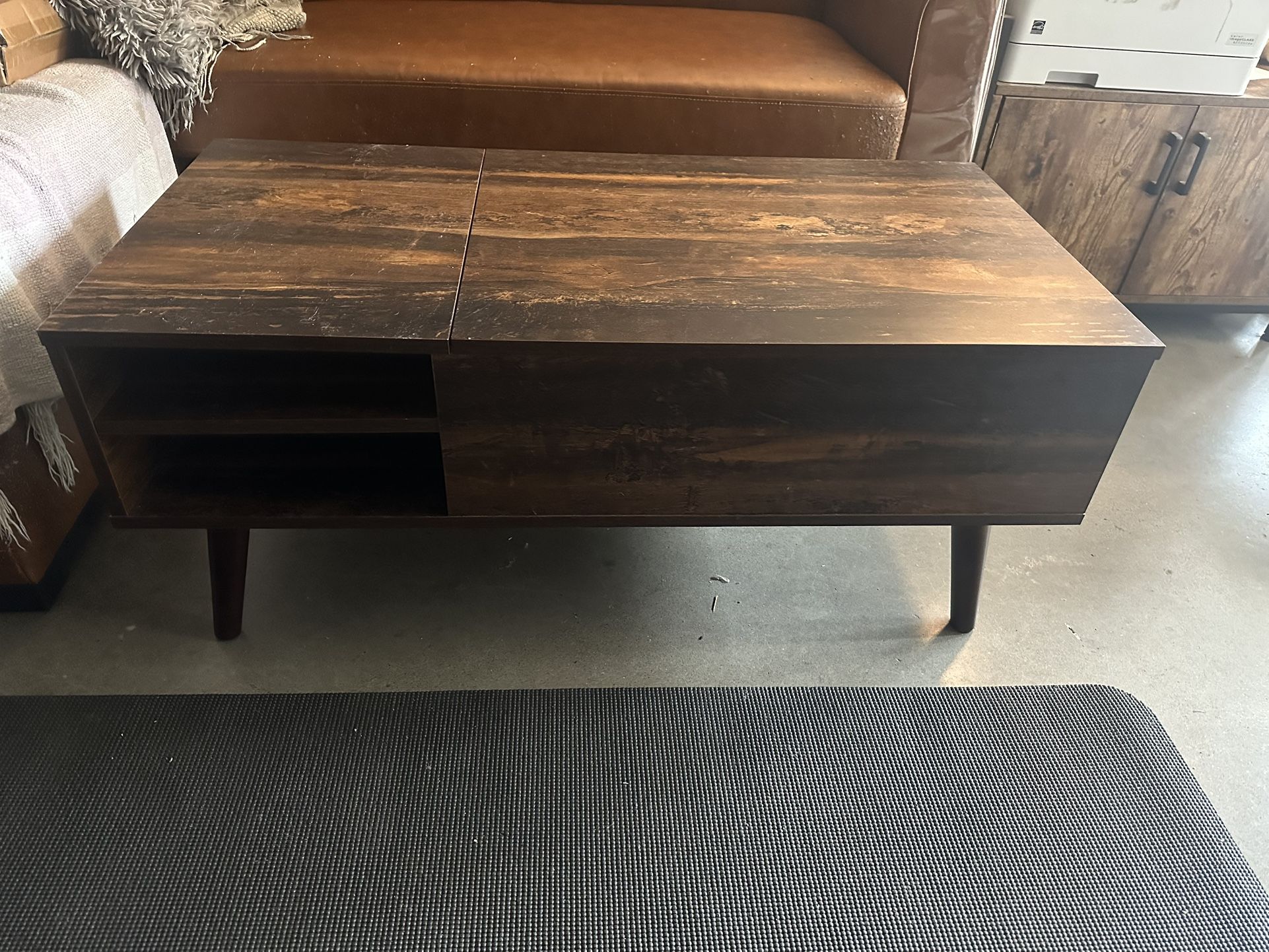 Coffee Table with Lift Top (Retro Brown) - photo 2