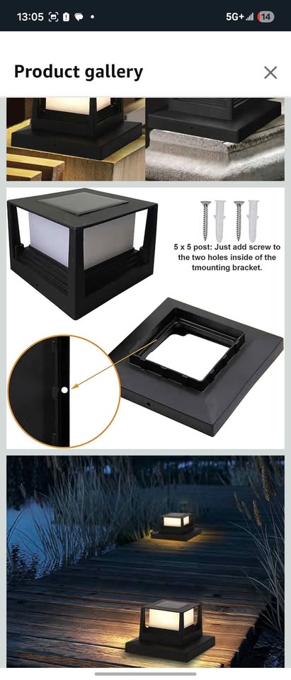 Light Outdoor, Outdoor Solar Post Caps Light - photo 2