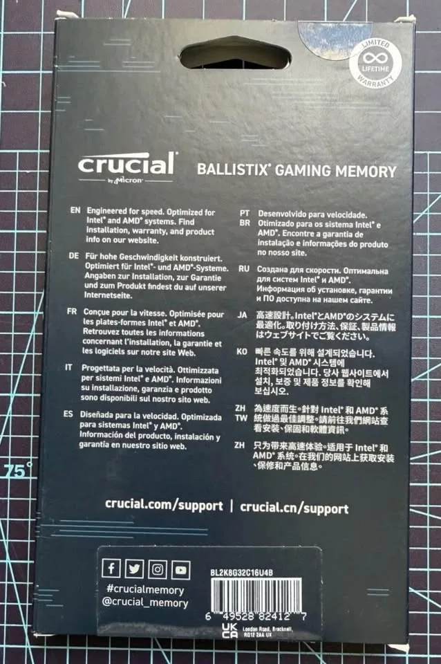 Crucial Ballistix 16GB (2x8GB) DDR4-3200 Memory image indicator(2)