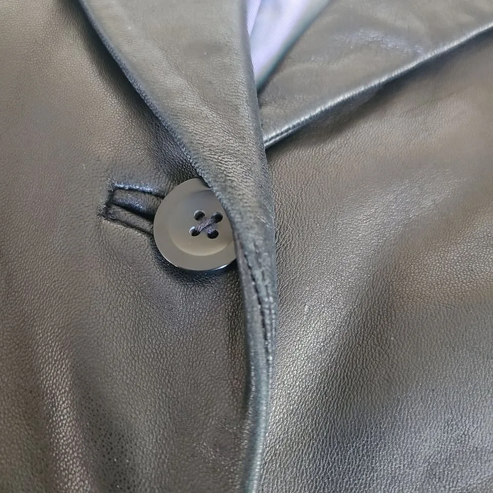 Sally & John NY Leather Trench Coat Jacket L image indicator(5)