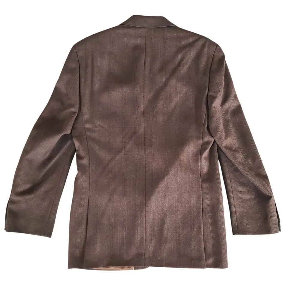 Michael Kors Wool Blazer - Brown with Blue Stripe, 38R image indicator(2)