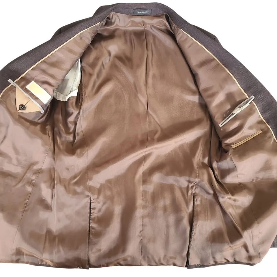 Michael Kors Wool Blazer - Brown with Blue Stripe, 38R image indicator(3)