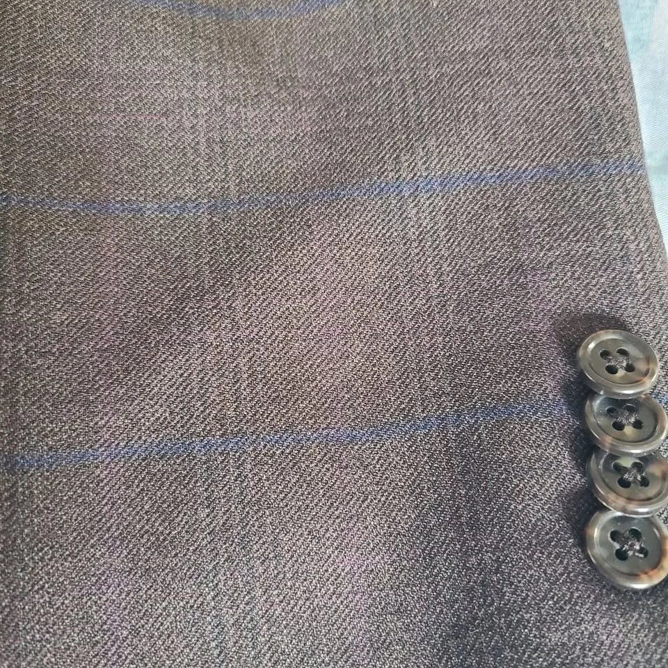 Michael Kors Wool Blazer - Brown with Blue Stripe, 38R image indicator(7)