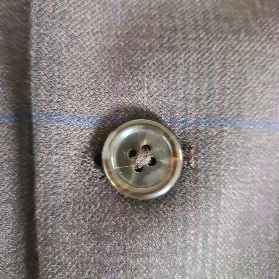 Michael Kors Wool Blazer - Brown with Blue Stripe, 38R image indicator(10)