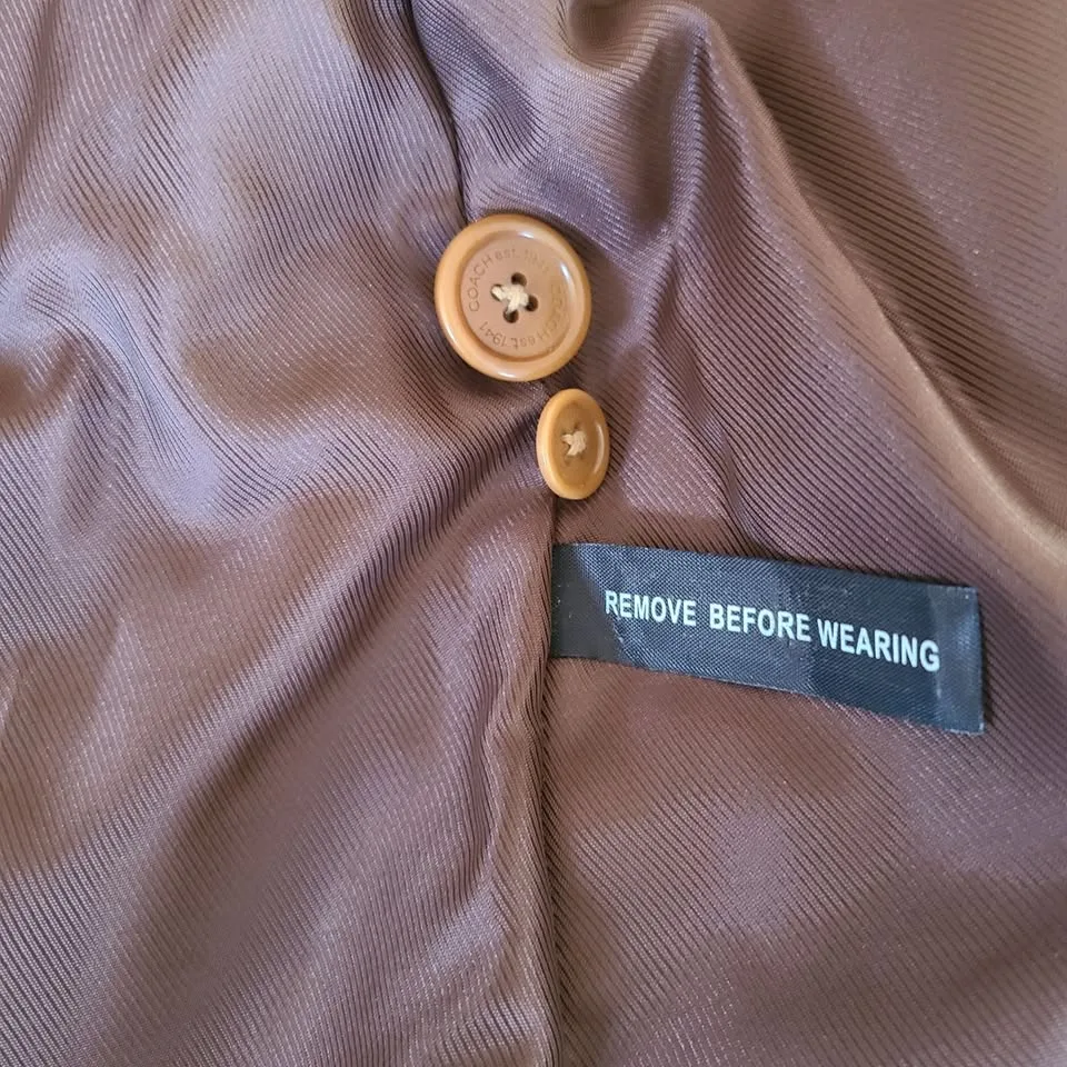 Coach Suede Leather Jacket Large Tan Camel Blazer image indicator(5)