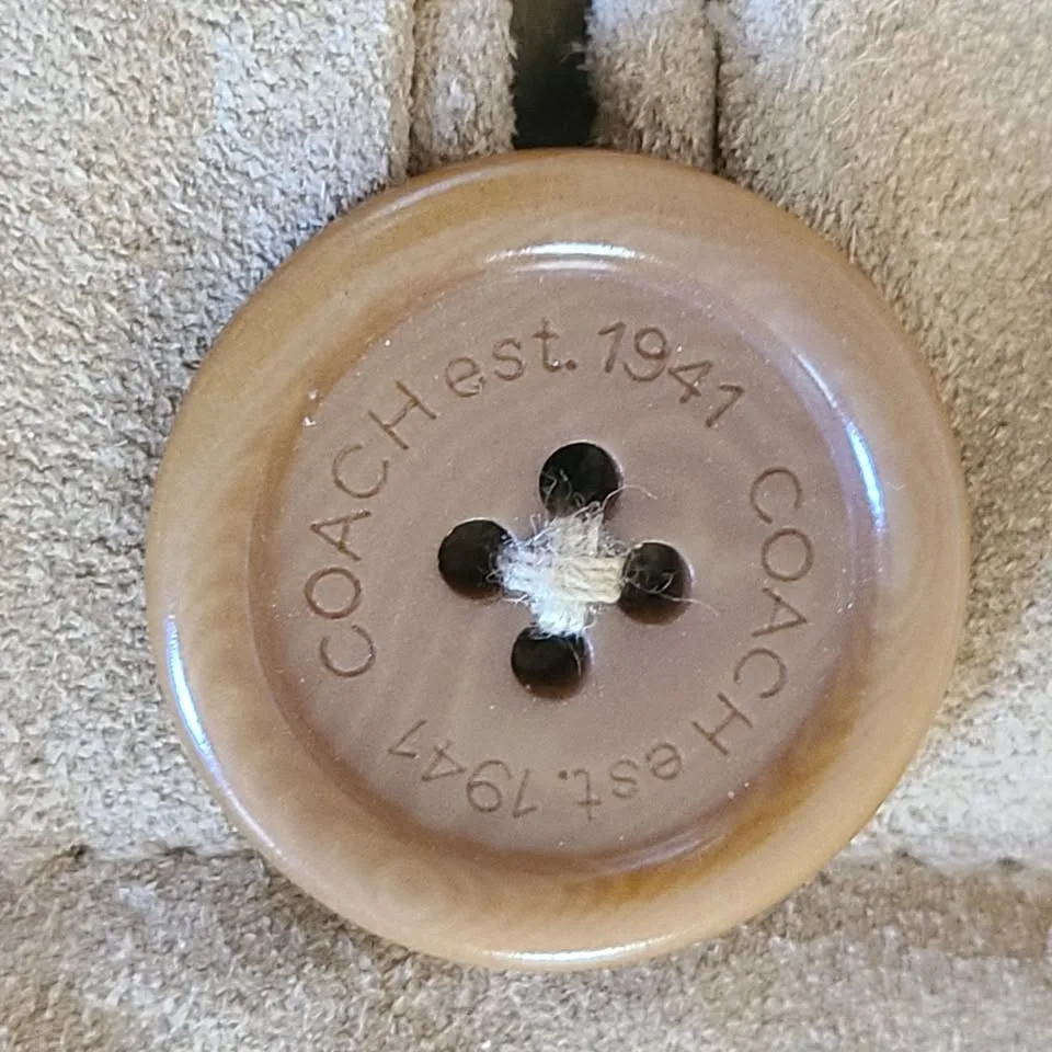 Coach Suede Leather Jacket Large Tan Camel Blazer image indicator(6)