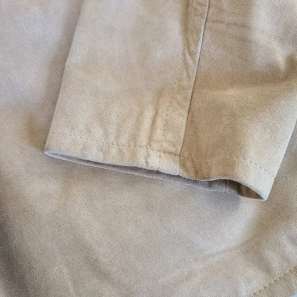 Coach Suede Leather Jacket Large Tan Camel Blazer image indicator(10)