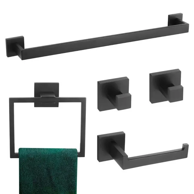 Brand New 5-Piece Bathroom Hardware Set B09A5-BK thumbnail