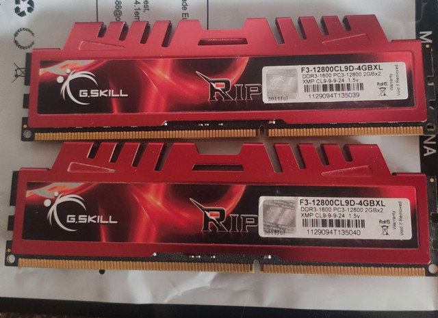 RAM 4GB G.Skill RipJaws DDR3-1600 CL9