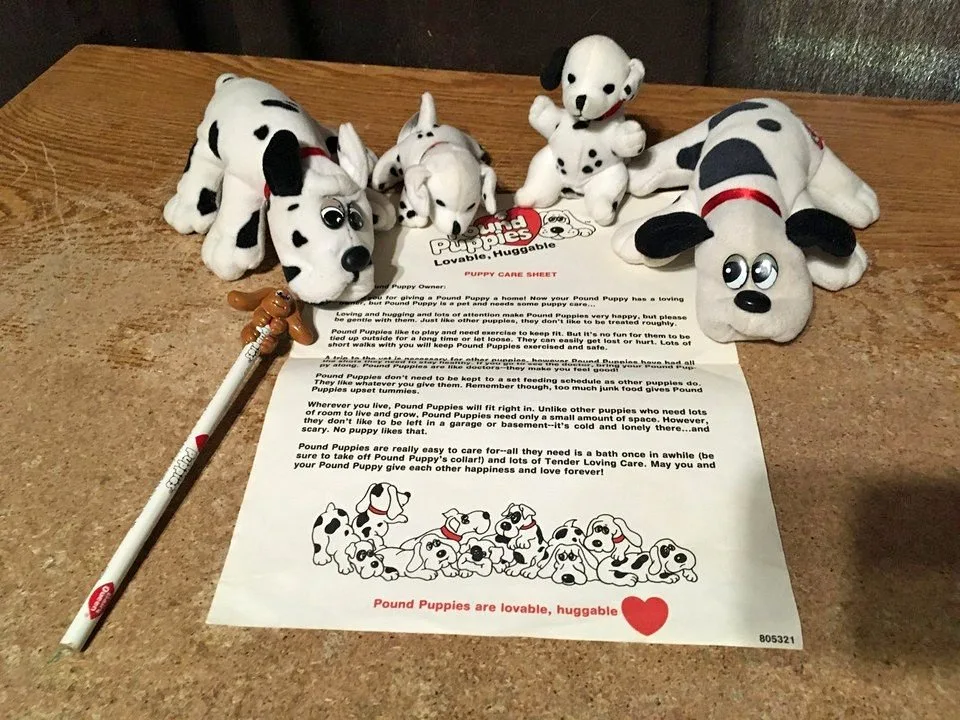 4X POUND PUPPIES PLUSH DAIRY QUEEN PENCIL + PUPPY CARE SHEET