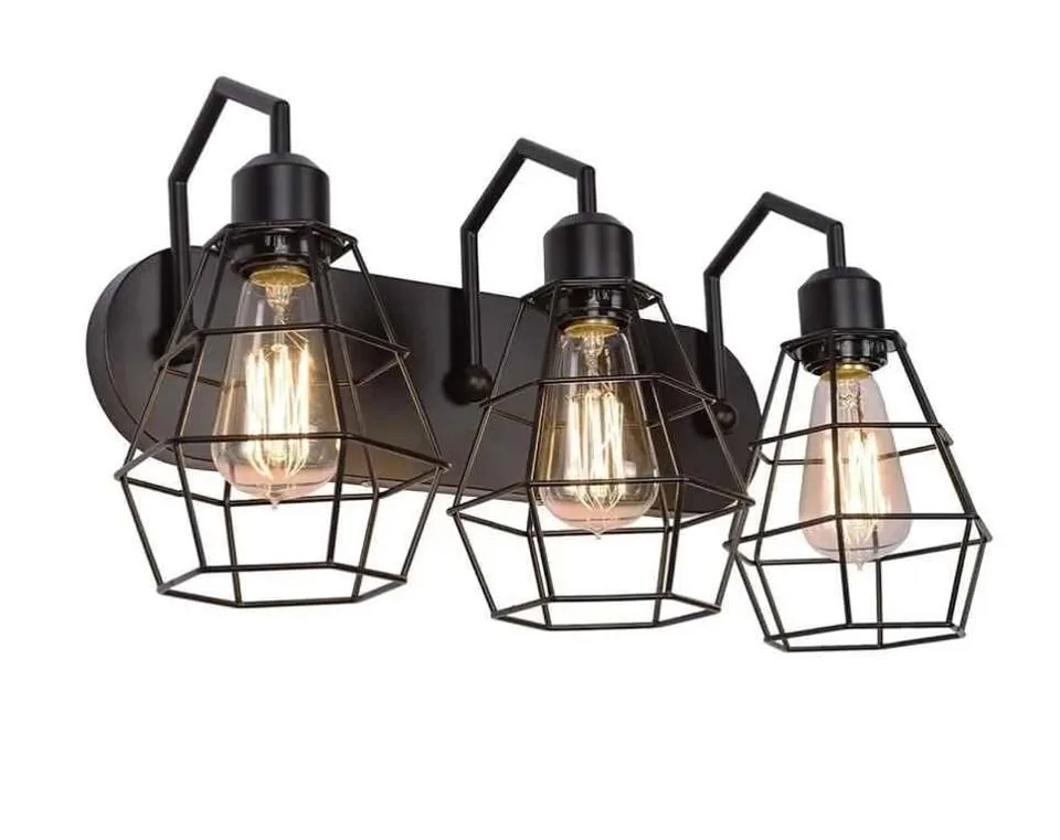 3-Light Rustic Farmhouse Bathroom Vanity Light thumbnail