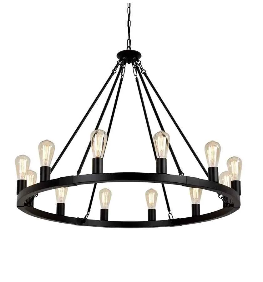 Vintage Wagon Wheel Chandelier – 8 Lights thumbnail
