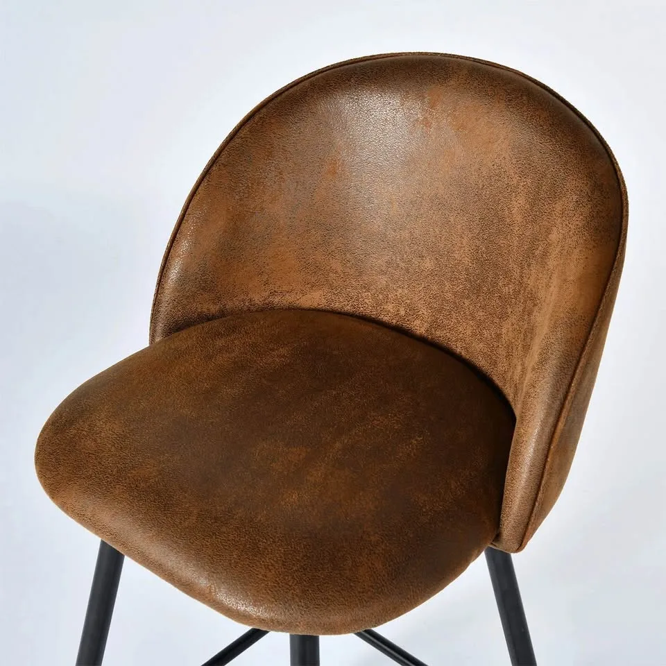 Vintage Brown 26" Swivel Counter Height Bar Stools Set of 2 image indicator(4)