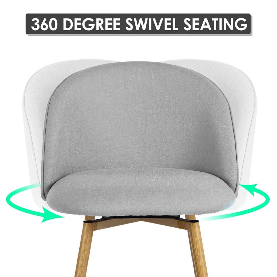 Modern Grey Swivel Counter Stool 2-Piece Set