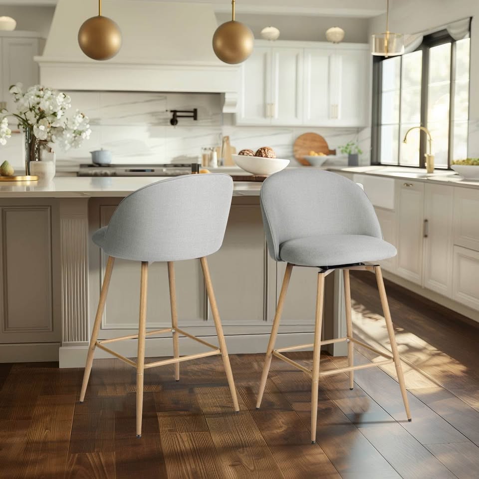 Modern Grey Swivel Counter Stool 2-Piece Set - photo 3
