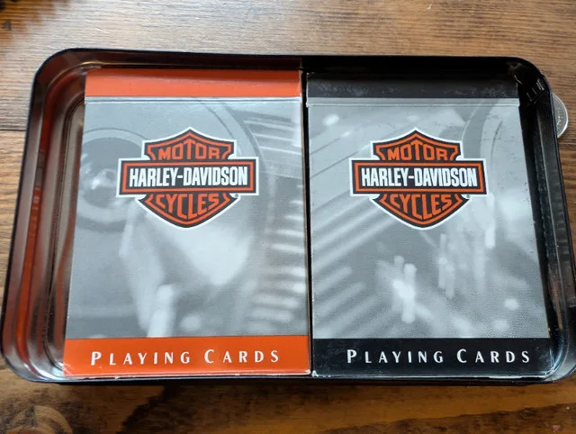 Harley Davidson Vintage Playing Cards W/ Tin image indicator(2)