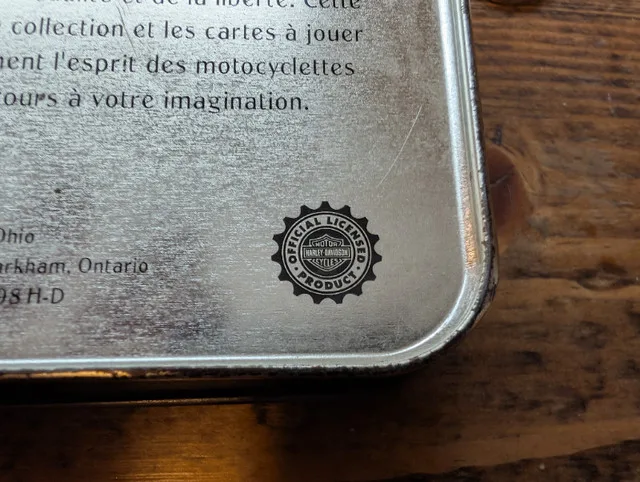 Harley Davidson Vintage Playing Cards W/ Tin image indicator(4)