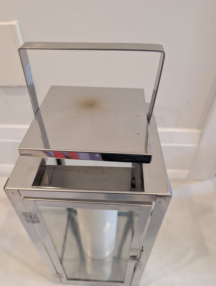 Metal Outdoor Lantern in Stainless Steel Finish - photo 2