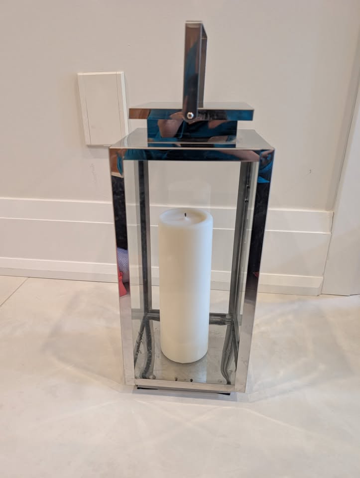 Metal Outdoor Lantern in Stainless Steel Finish - photo 3