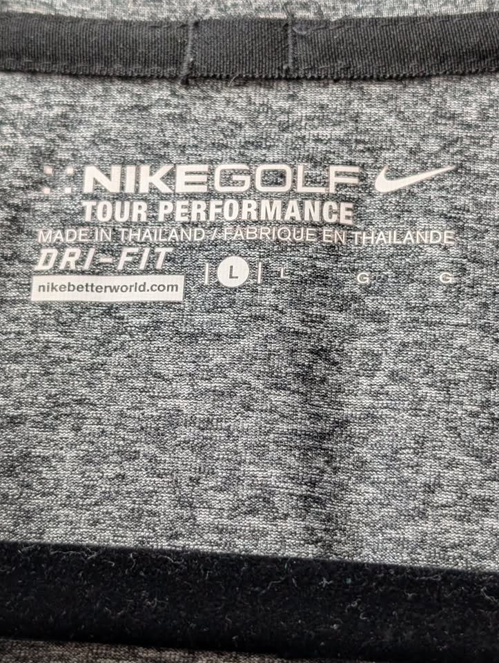 Nike Golf Tour Performance Dri-Fit Grey Large Tshirt - photo 2